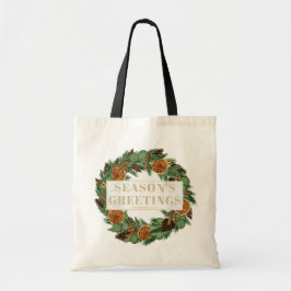 Vakantie Gedroogde Sinaasappel Pine Krans Feesteli Tote Bag