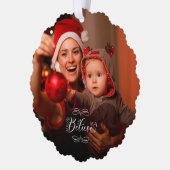 Vakantie Geloof Foto voor Kerstmis Ornament Kaart (Links)