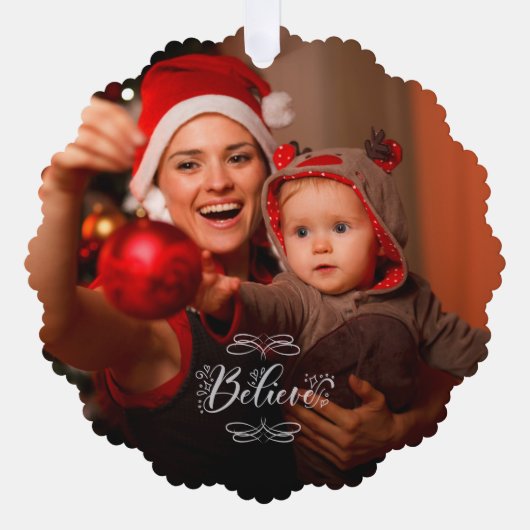 Vakantie Geloof Foto voor Kerstmis Ornament Kaart (Voorkant)