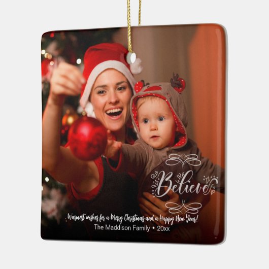 Vakantie Geloof Kaart voor Kerst Cheer Keramisch Ornament (Links)