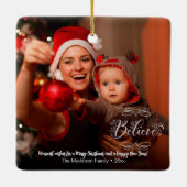 Vakantie Geloof Kaart voor Kerst Cheer Keramisch Ornament (Achterkant)