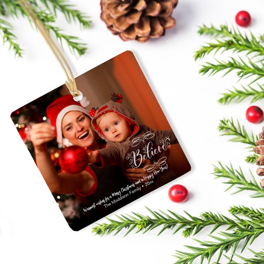 Vakantie Geloof Kaart voor Kerst Cheer Keramisch Ornament