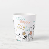 Vakantie gelukkige vrolijke Joy-oUS Kute Kerstdier Latte Mok (Voorkant)