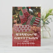 Vakantie gemepte voeten feestdagenkaart (Staand voorkant)