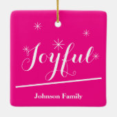 Vakantie Gepersonaliseerde Naam Script Chique Hot  Keramisch Ornament (Achterkant)