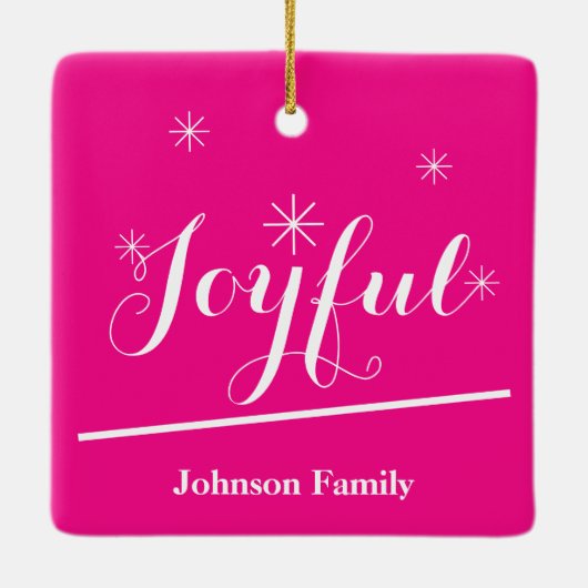 Vakantie Gepersonaliseerde Naam Script Chique Hot  Keramisch Ornament (Achterkant)