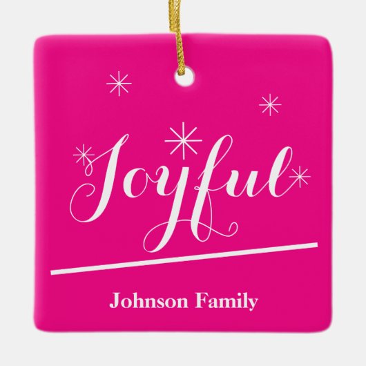 Vakantie Gepersonaliseerde Naam Script Chique Hot  Keramisch Ornament (Voorkant)