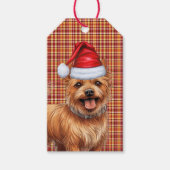 Vakantie geplakt Australische Terriër Hond Kerstmi Cadeaulabel (Voorkant)