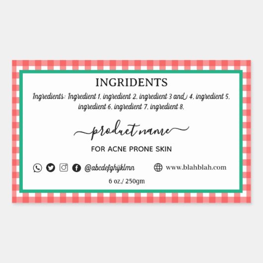 Vakantie geplakt zelfgemaakte zeep label rechthoek (Voorkant)