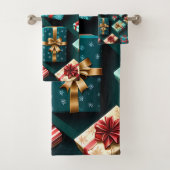 Vakantie geschenken Stijlvolle Wrap Goud Blauw Roo Bad Handdoek (Insitu)