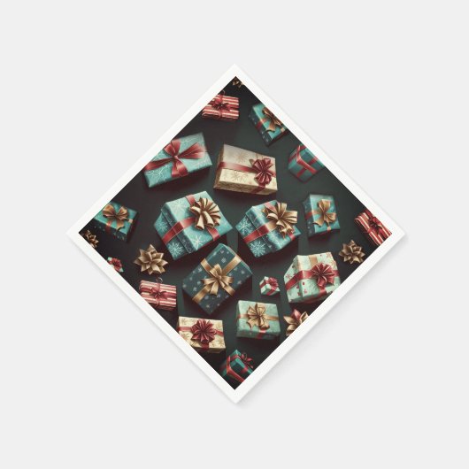 Vakantie geschenken Stijlvolle Wrap Goud Blauw Roo Servet (Hoek)