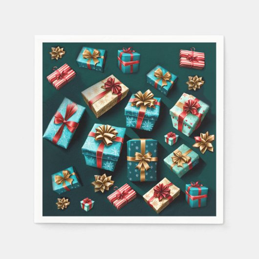 Vakantie geschenken Stijlvolle Wrap Goud Blauw Roo Servet (Voorkant)