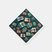 Vakantie geschenken Stijlvolle Wrap Goud Blauw Roo Servet (Hoek)