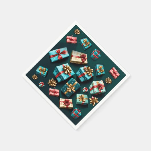 Vakantie geschenken Stijlvolle Wrap Goud Blauw Roo Servet (Hoek)