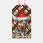 Vakantie gespeeld met een Border Terrier Dog Kerst Cadeaulabel (Voorkant)