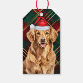 Vakantie gespeeld met een Golden Retriever Kerstmi Cadeaulabel (Voorkant)