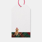 Vakantie gespeeld met een Golden Retriever Kerstmi Cadeaulabel (Achterkant)