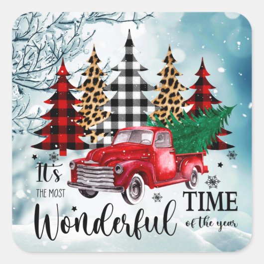 Vakantie Geweldige tijd van het jaar  Truck Vierkante Sticker (Voorkant)
