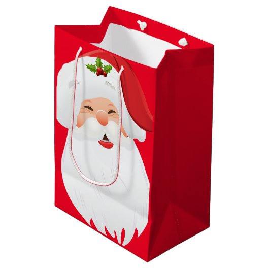 Vakantie Gift Bag Santa Medium Cadeauzakje (Voorkant Gekanteld)