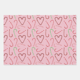 Vakantie Gift Wrap met snoep Canes en linten Inpakpapier Vel