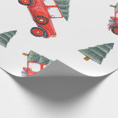 Vakantie Gift Wrap Rode Auto en Kerstboom Cadeaupapier (Hoek)