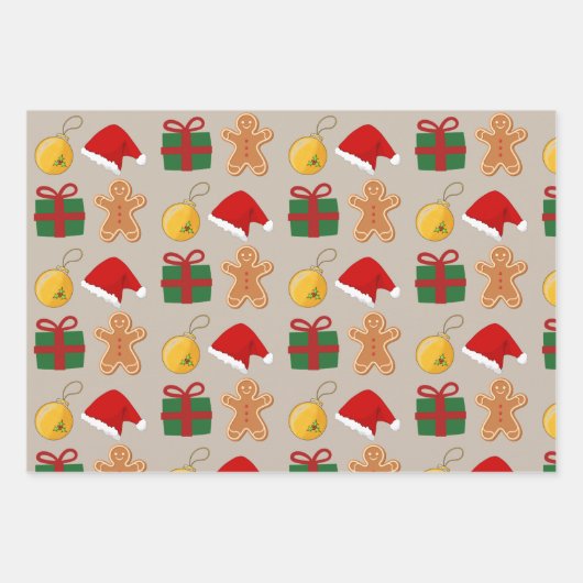 Vakantie Gift Wrapping Paper Flat Sheet Set van 3 (Voorkant 2)