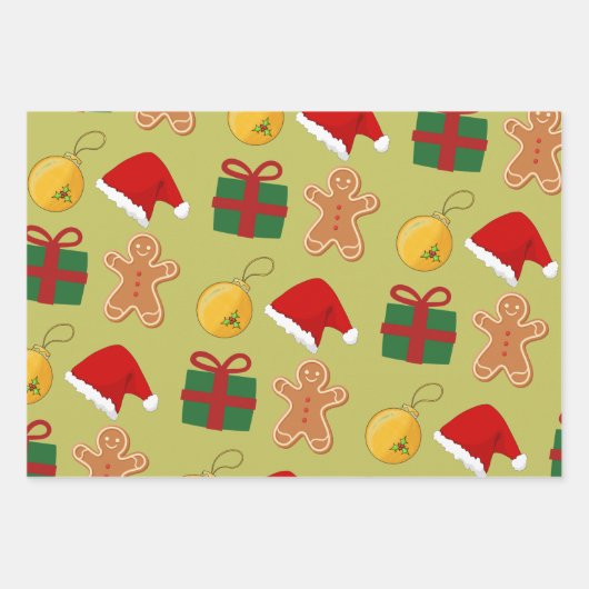 Vakantie Gift Wrapping Paper Flat Sheet Set van 3 (Voorkant)