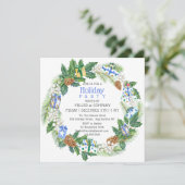 Vakantie Gift Wreath Corporate Kerstfeest Kaart (Staand voorkant)