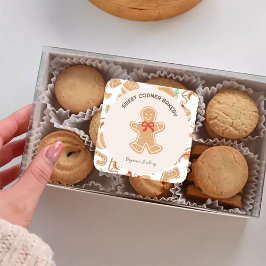 Vakantie Gingerbread Bakkerij Xmas Promo Vierkante Sticker