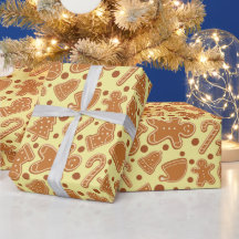 Vakantie Gingerbread Cookie Licht Geel Naadloos