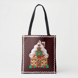 Vakantie Gingerbread House Canvas tas