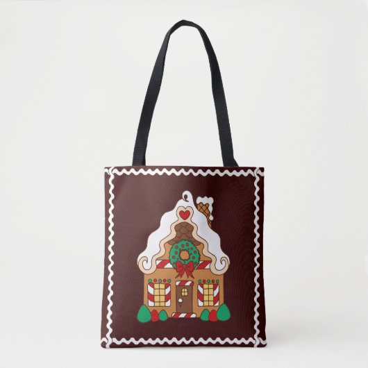 Vakantie Gingerbread House Canvas tas (Voorkant)