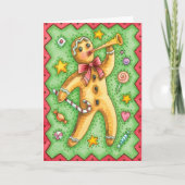 Vakantie Gingerbread Man Retro Christmas Kaart (Voorkant)
