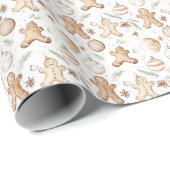 Vakantie Gingerbread Man Wrapping Paper Cadeaupapier (Rol Hoek)