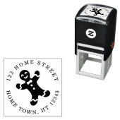 Vakantie Gingerbrood Circular Return Address Zelfinktende Stempel (In situ)