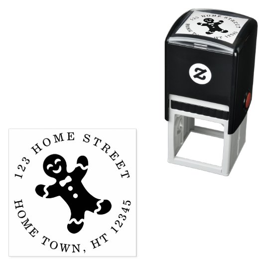 Vakantie Gingerbrood Circular Return Address Zelfinktende Stempel (In situ)