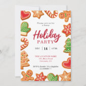 Vakantie Gingerbrood Cookie-uitnodiging Kaart (Voorkant)