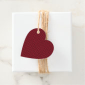 Vakantie Gingham Patroon Rood Zwart Hart Bedankjes Labels (In situ)