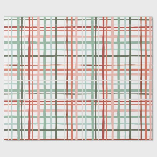 Vakantie Gingham - Vrolijk Cadeaupapier (Vlak)