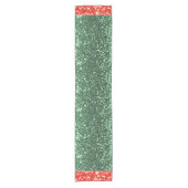 Vakantie Glitter Red Green Bling Sparkly Chic Shor Korte Tafelloper (Voorkant)