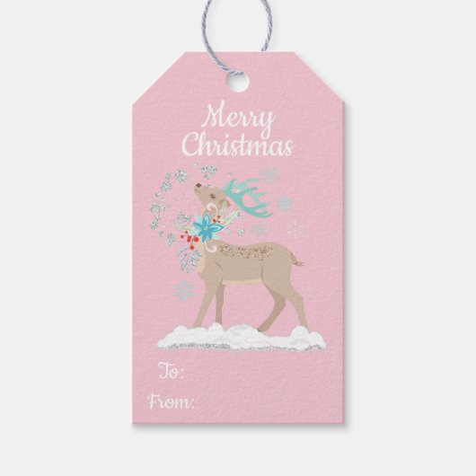 Vakantie Glitter Winter Wonderland Cadeaulabel (Voorkant)