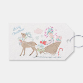 Vakantie Glitter Winter Wonderland Sled Cadeaulabel