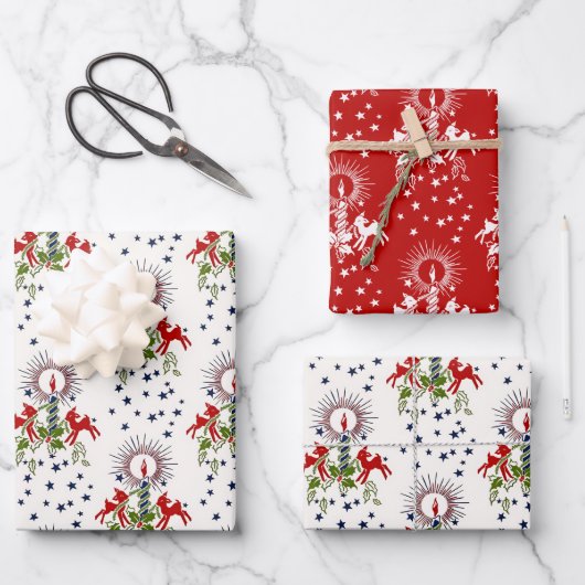  vakantie gloed: kaarsen en lammeren inpakpapier vel (Voorkant)