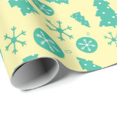 Vakantie Glow Turquoise Kerstversieringen Feesteli Cadeaupapier (Rol Hoek)