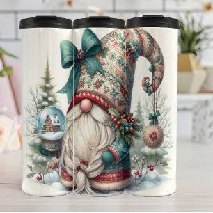 Vakantie Gnome met kerst Pet Thermosbeker