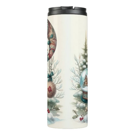 Vakantie Gnome met kerst Pet Thermosbeker (Achterkant)