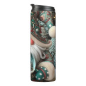 Vakantie Gnome met Sneeuw Wereldbol Thermosbeker (Geroteerd rechts)