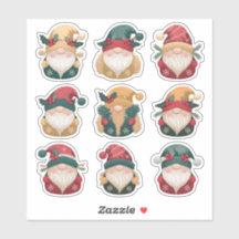Vakantie Gnome Sticker Blad met Holly Accents