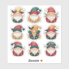 Vakantie Gnome Sticker Blad met Holly Accents