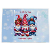 Vakantie Gnomes gepersonaliseerde kerst Groot Cadeauzakje (Voorkant)